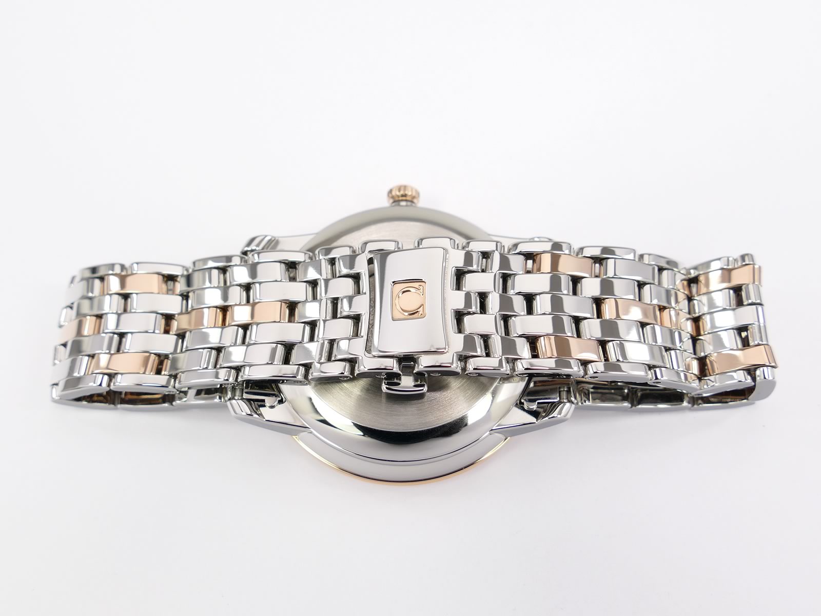 Omega De Ville stainless steel and 18k Rose Gold bracelet