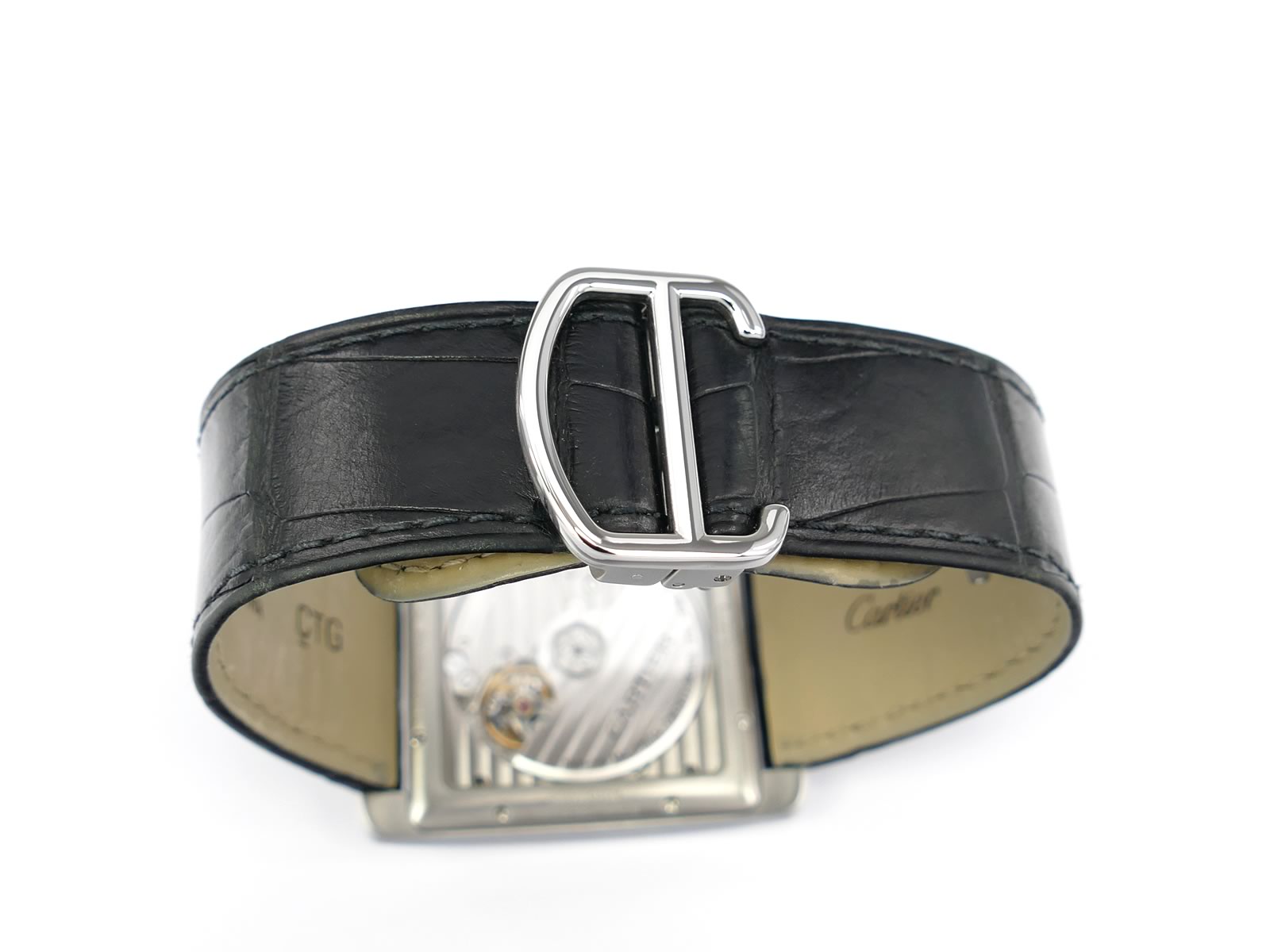 Cartier Tank MC 3589 Black Alligator Strap