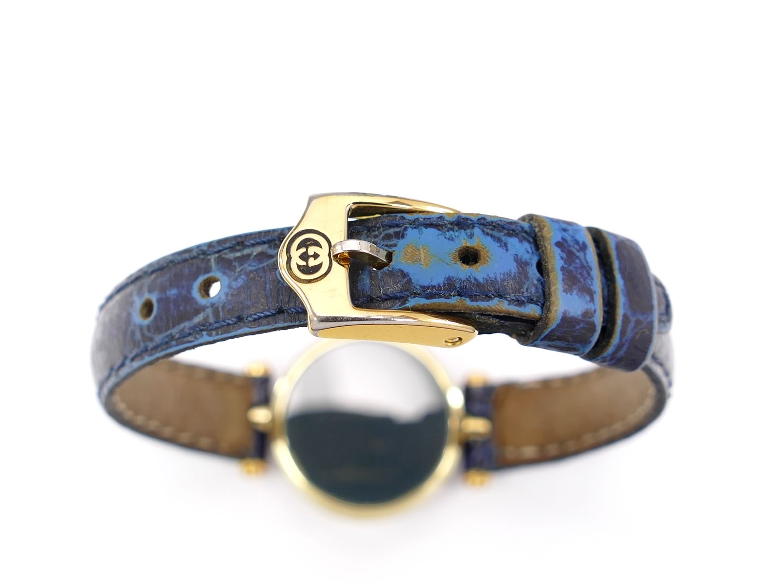 Gucci 2000L Leather Strap blue alligator / crocodile grain