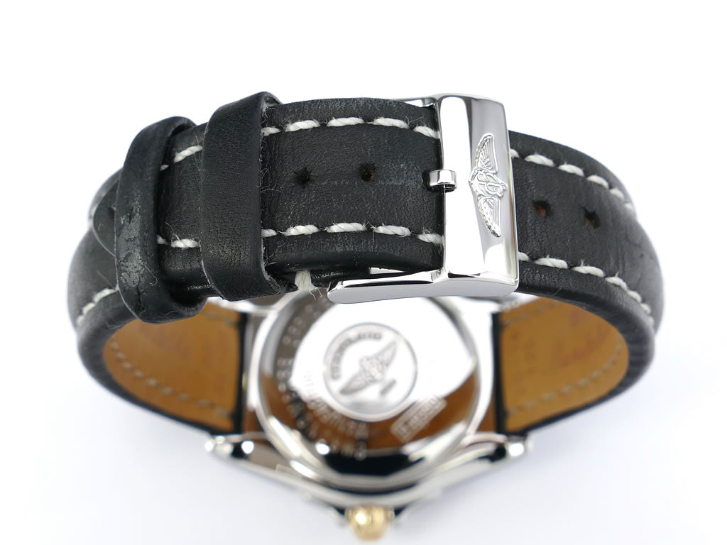 Breitling Cockpit Chronometer B49350 black leather strap with stainless steel buckle
