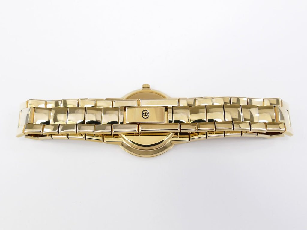 Gucci 3300L Black Dial 18k Gold Plated Bracelet