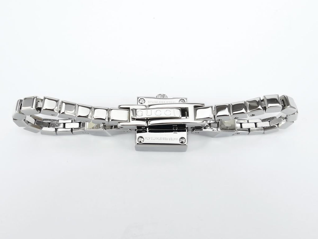 Gucci 102 Mini G Blue YA102538 clasp and stainless steel bracelet