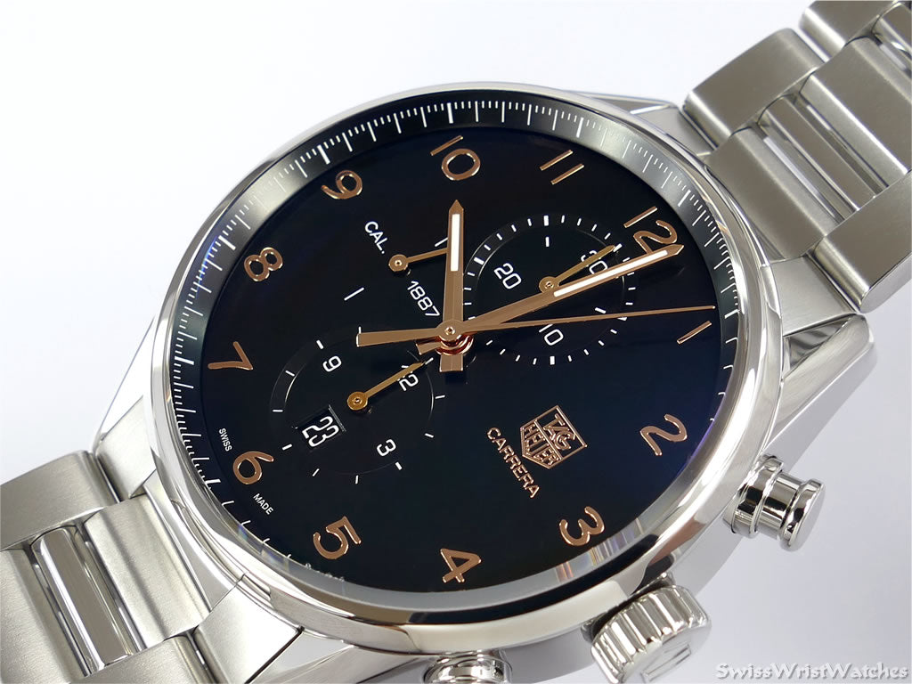 TAG Heuer Carrera Calibre 1887 CAR2014-0 Black dial close up