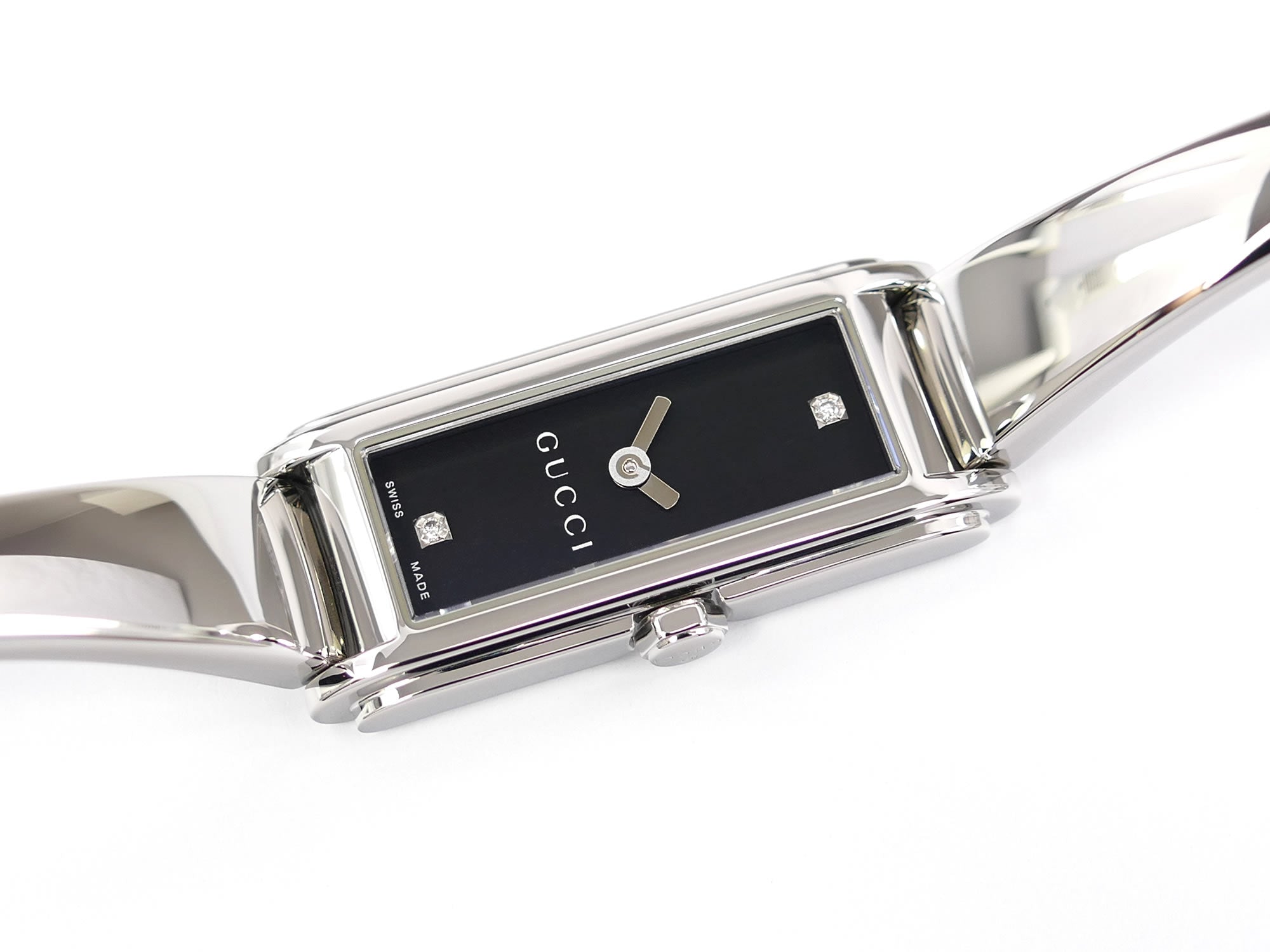 Gucci G-Line 109 Black Rectangular Dial with 2 Diamonds