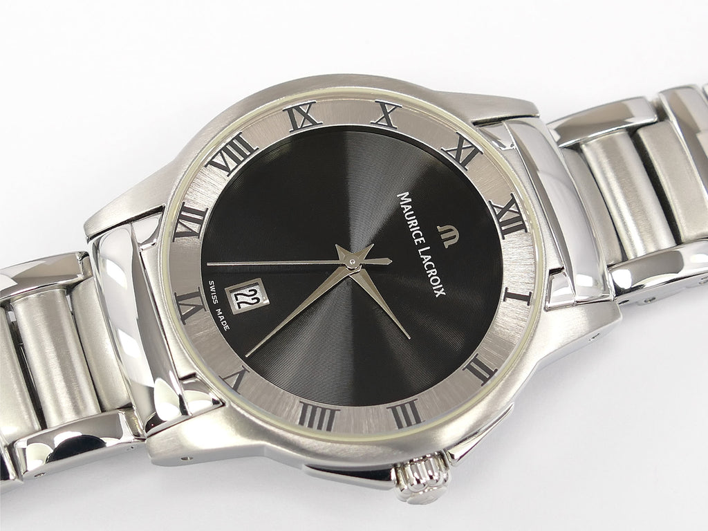 Maurice Lacroix Miros Black Dial with Roman Numerals & Date