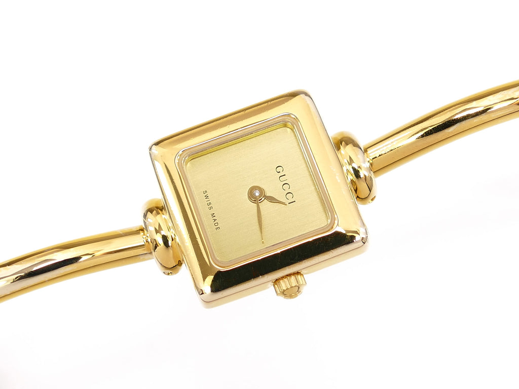 Gucci 1900L Square Champagne Dial 18k Gold Plated 
