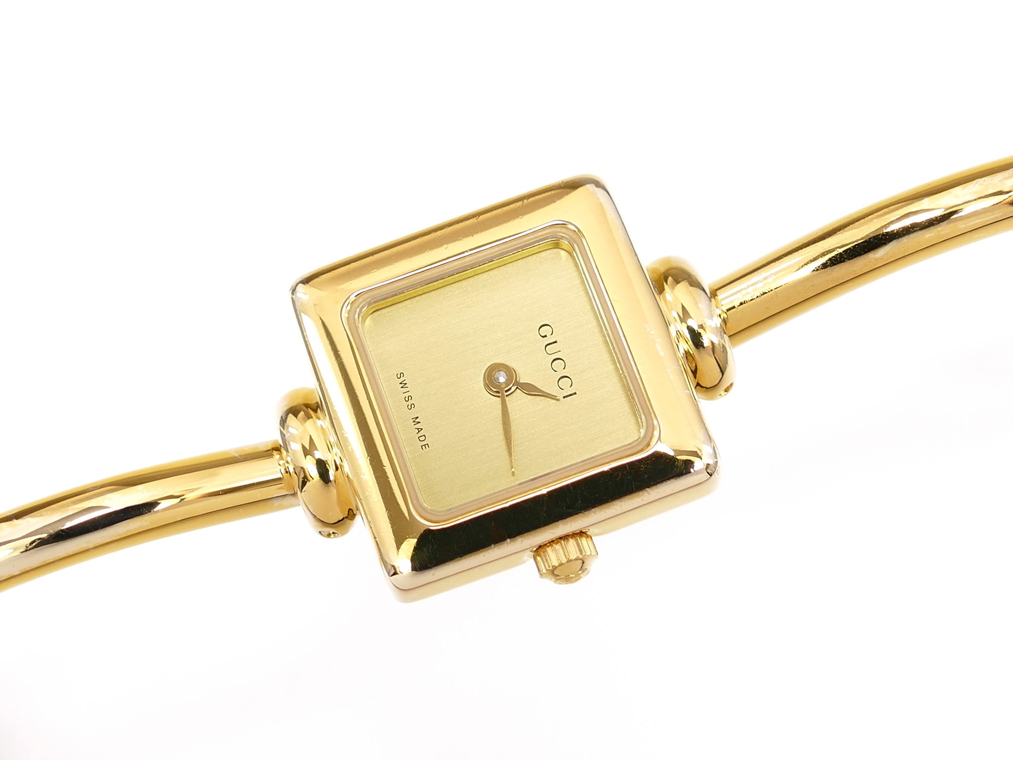 Gucci 1900L Square Champagne Dial 18k Gold Plated 