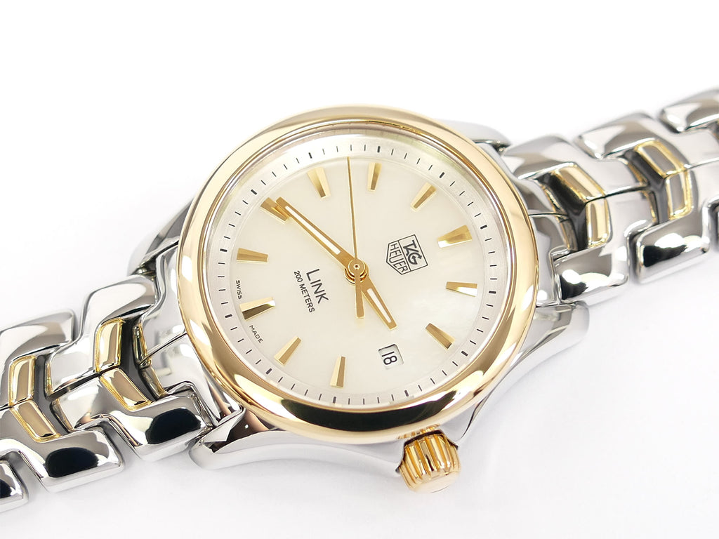 TAG Heuer Link Lady WJF1352 solid 18k Gold bezel
