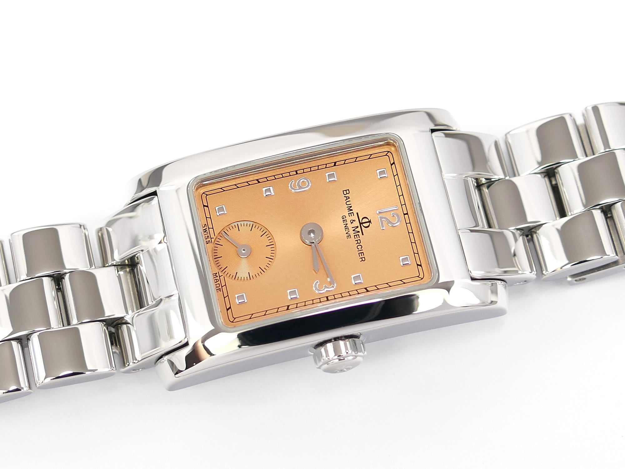 Baume & Mercier Hampton MV045139 Copper Rectangular Sunburst Dial 