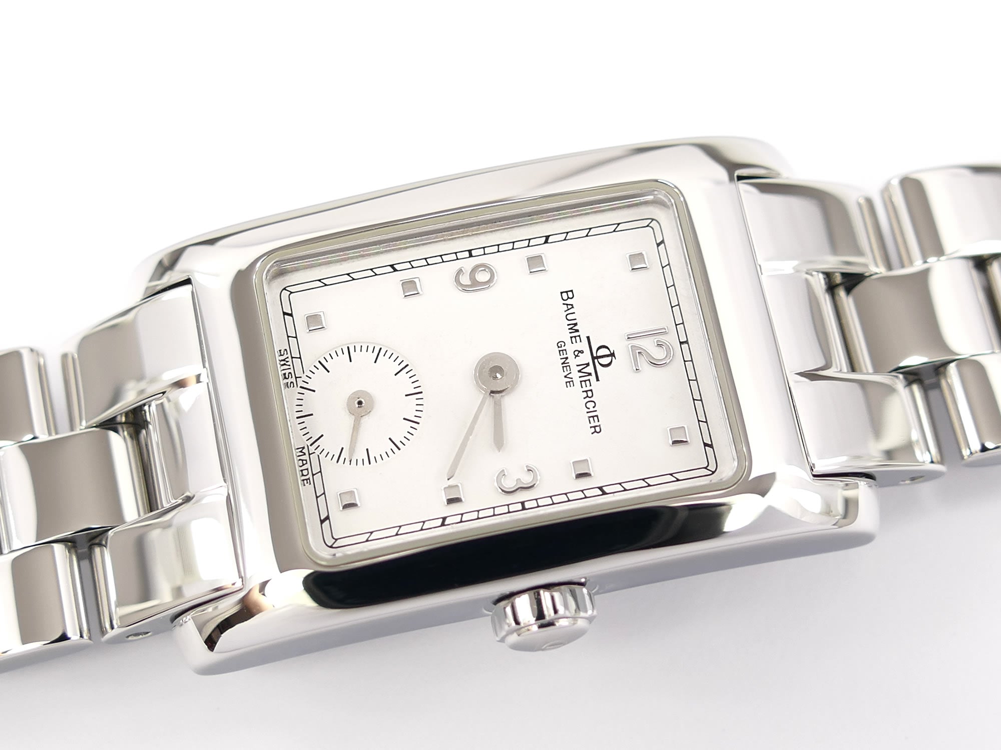 Baume & Mercier Hampton MV045139 White Rectangular Dial sub seconds