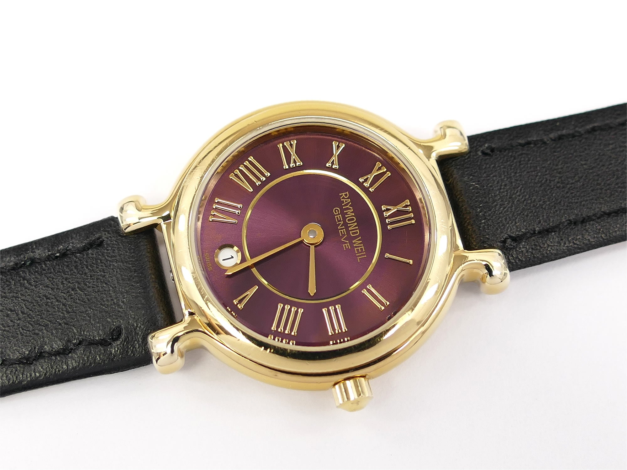 Raymond Weil 9936-2 Purple Sunburst Dial 18k Gold Plated with Roman Numerals
