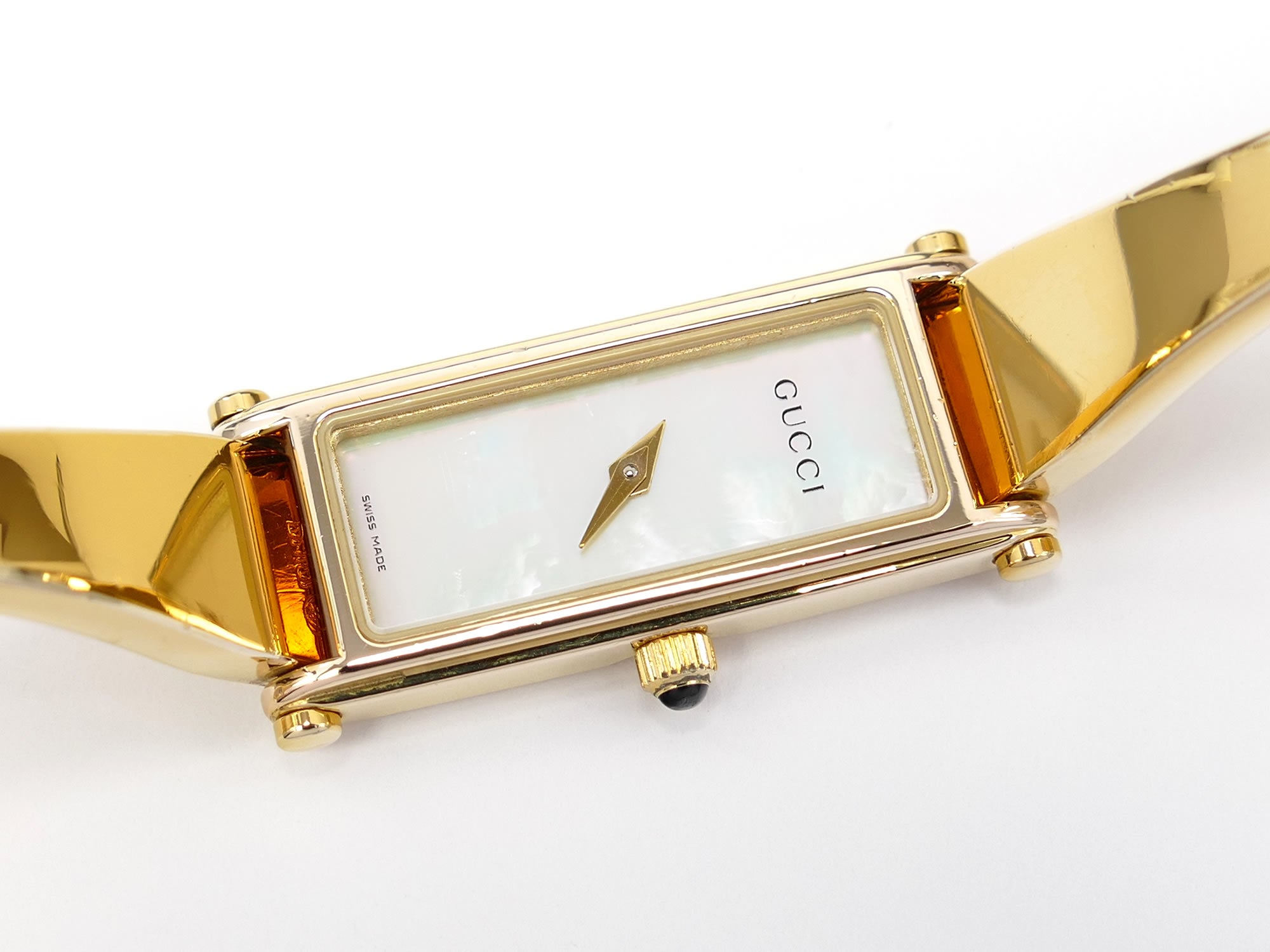 Gucci 1500L White Mother of Pearl Dial 18k Gold Plated
