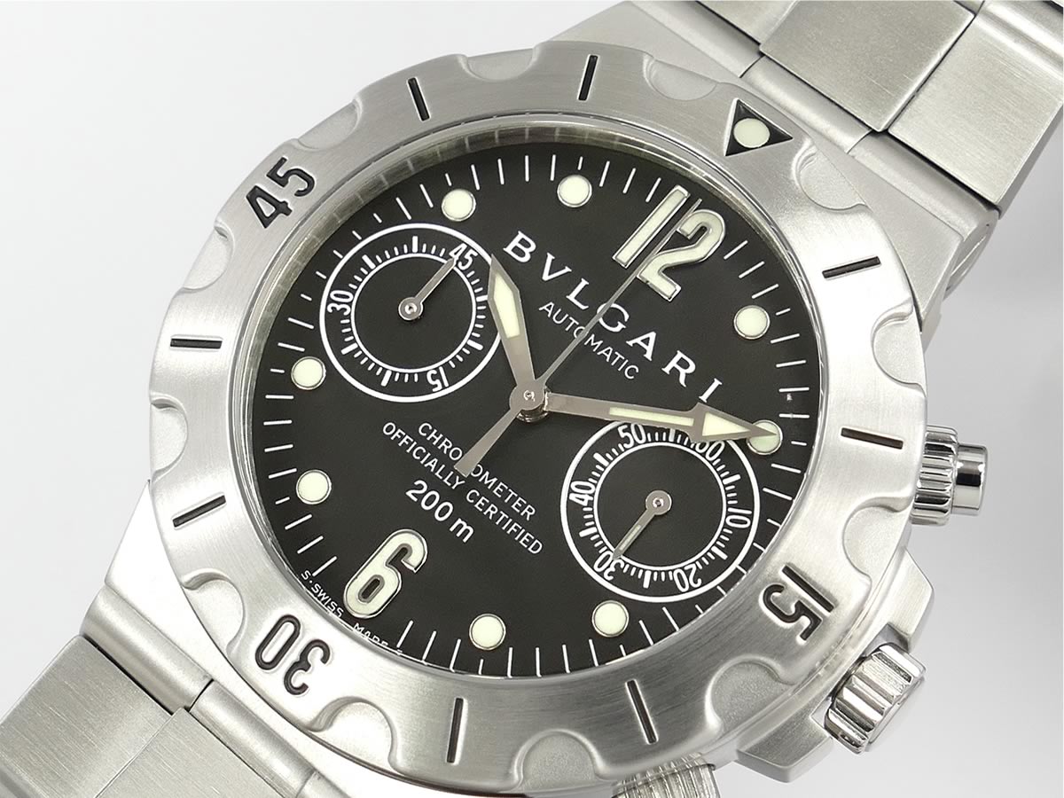 Bulgari Diagono Scuba Chronograph Black SCB38S BVLGARI Automatic Chronometer