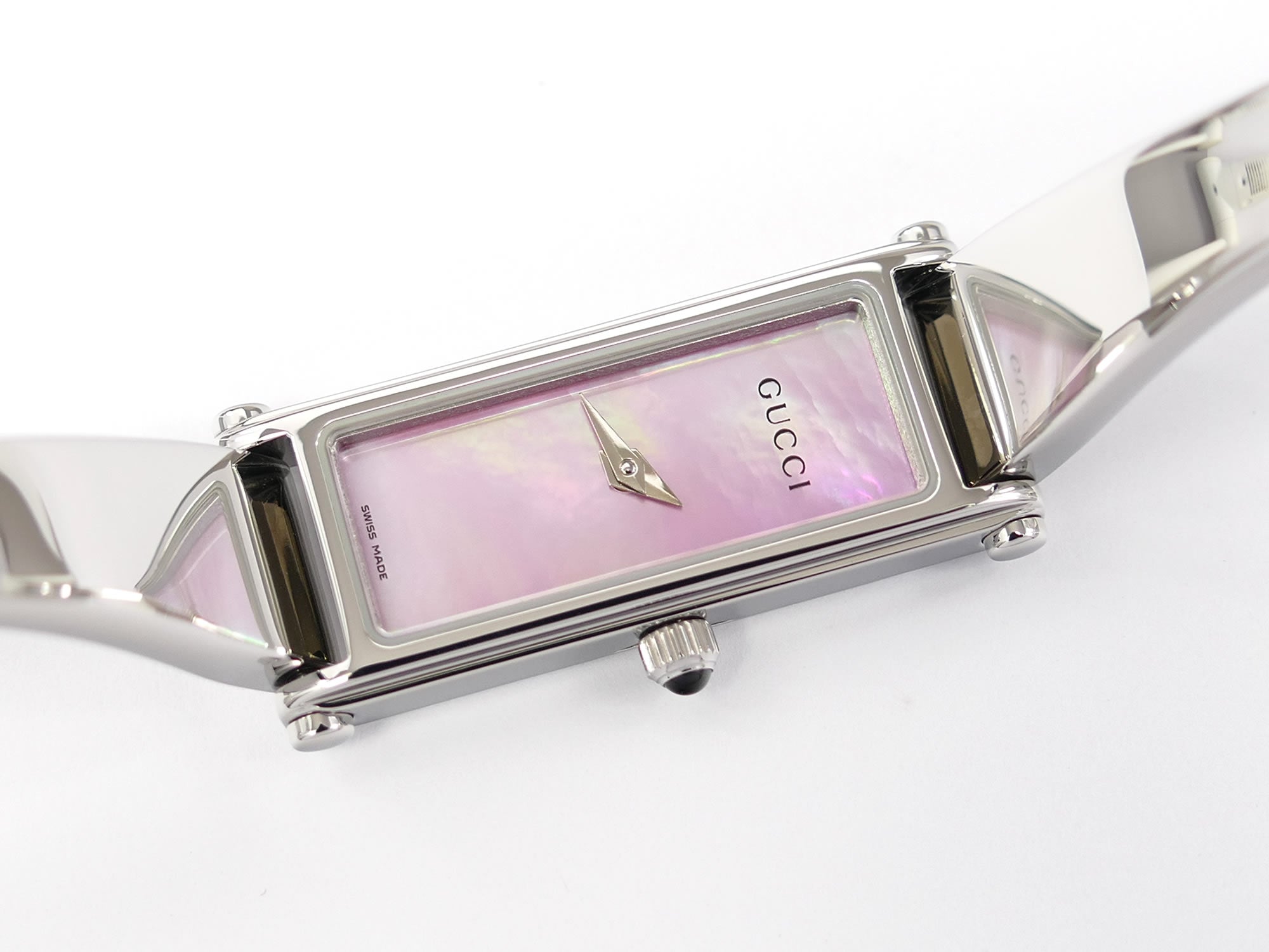 Gucci 1500L Pink Mother of Pearl Dial Rectangular