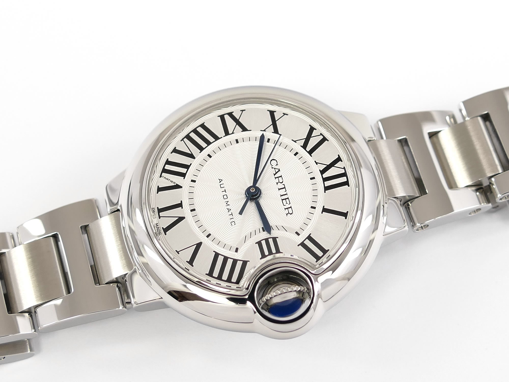 Cartier Ballon Bleu W6920071 Silver Dial Automatic 3489 Guilloche Roman Numerals