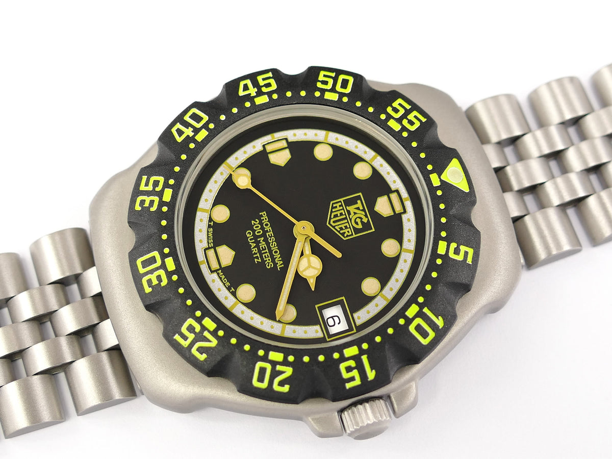 TAG Heuer Formula 1 Mid size 376.513 Black & Yellow F1 New Bezel