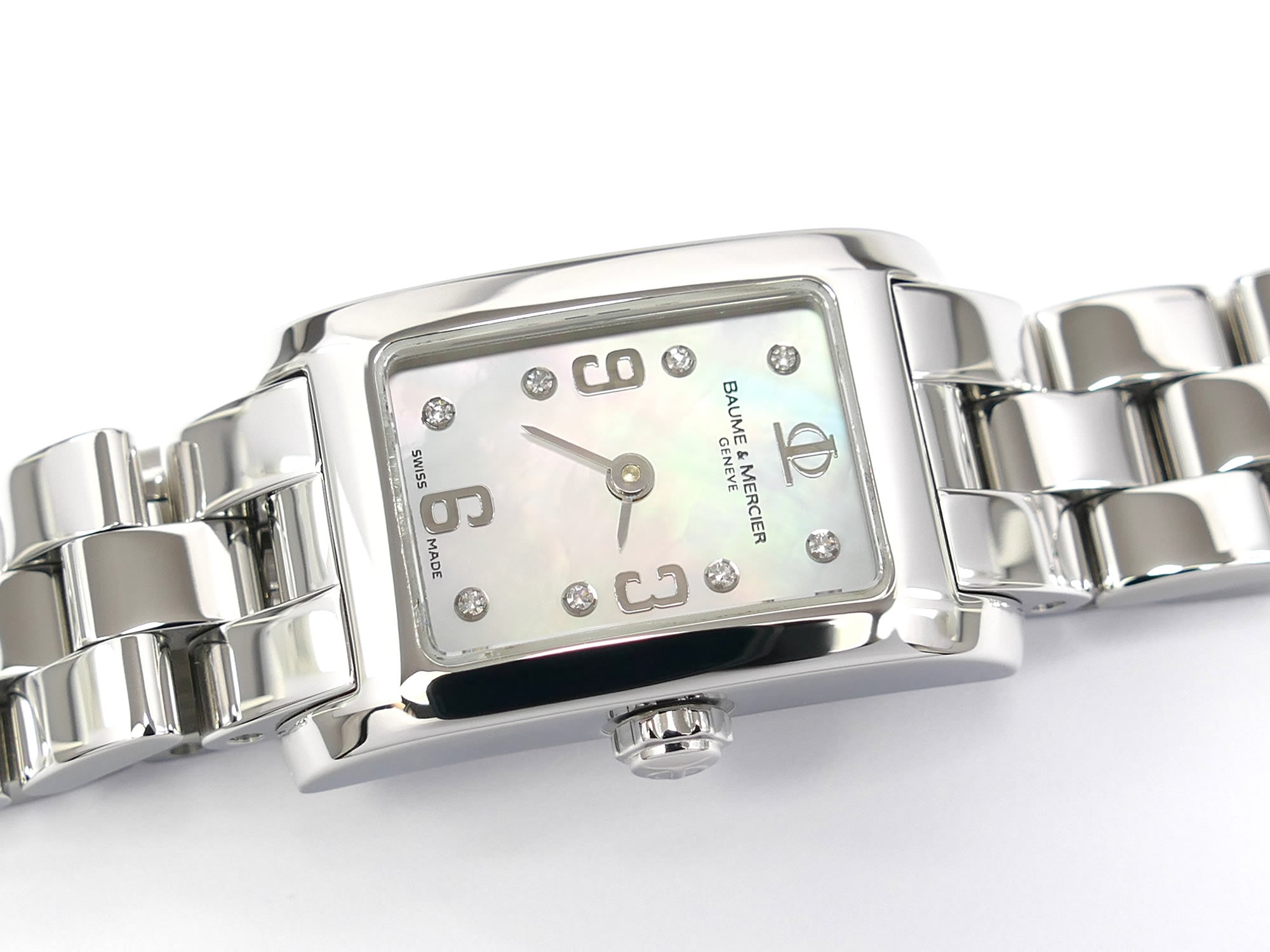 Baume & Mercier Hampton 65552 White Mother of Pearl and 8 Diamonds
