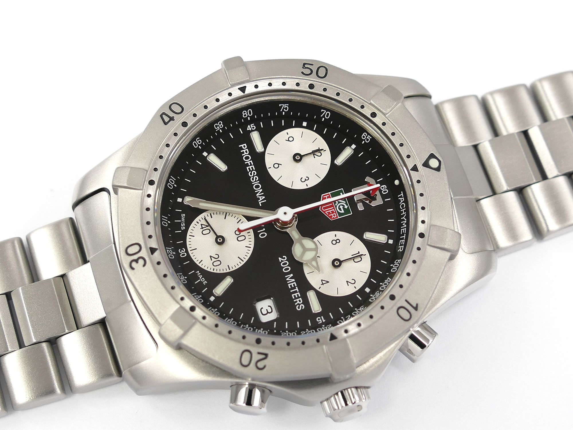 TAG Heuer 2000 Chronograph CK1110-0 Black / Silver with Date