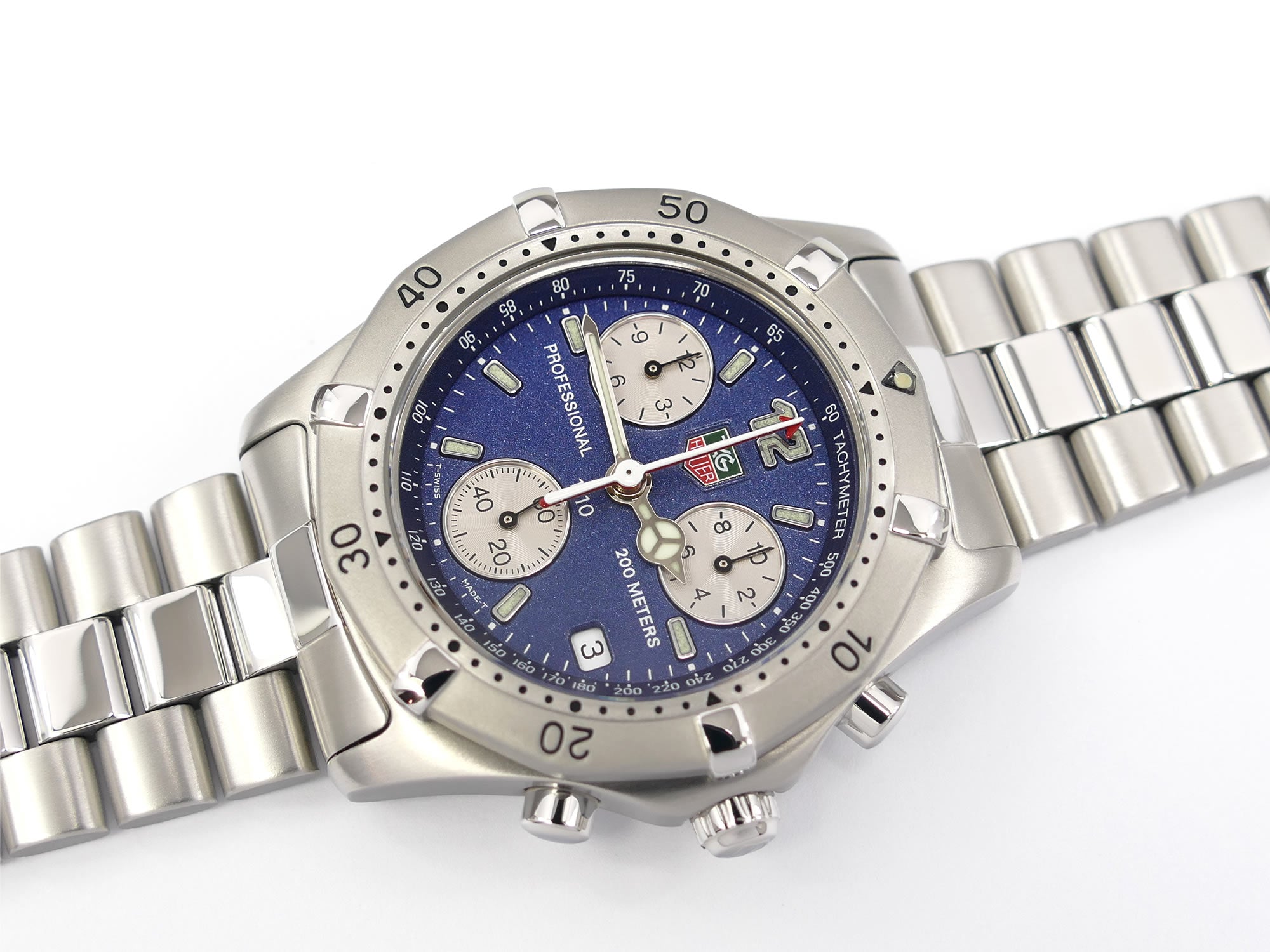 TAG Heuer 2000 Chronograph CK1112 Blue / Silver Dial with Date