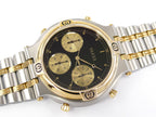 Gucci 9400 Chronograph Black Dial with 18k Gold Plating & Champagne Subdials