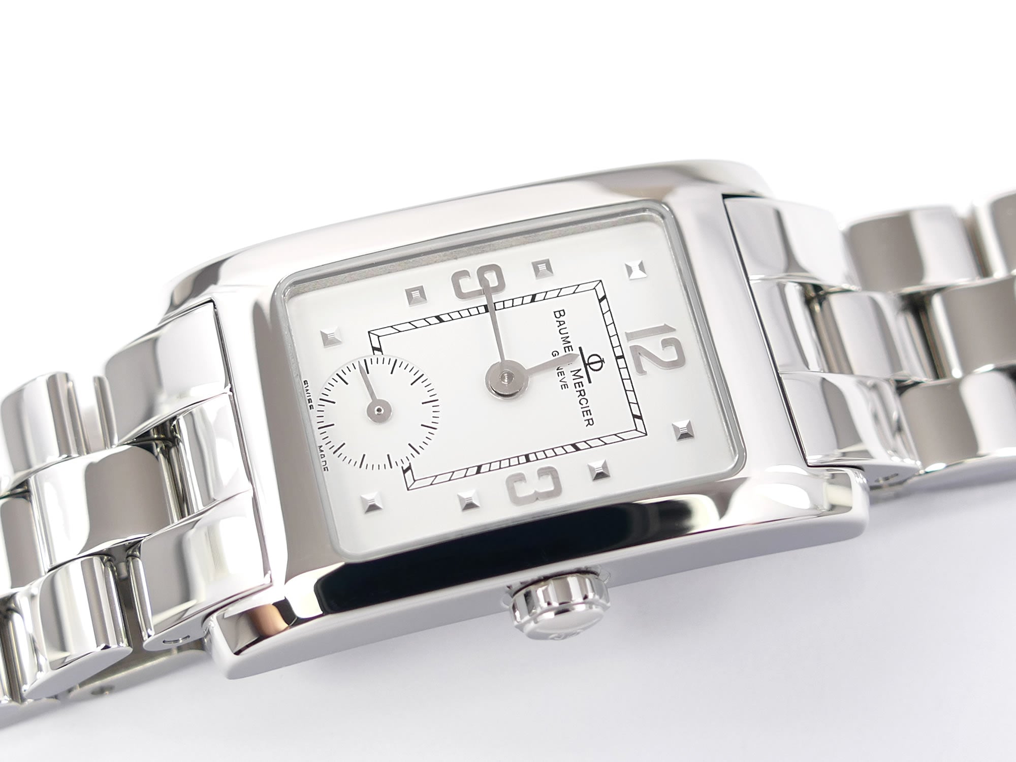 Baume & Mercier Hampton MV045139 White Rectangular Dial sub seconds