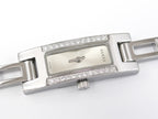 Gucci 3900L Silver Rectangular Sunburst Dial with 24 Diamonds