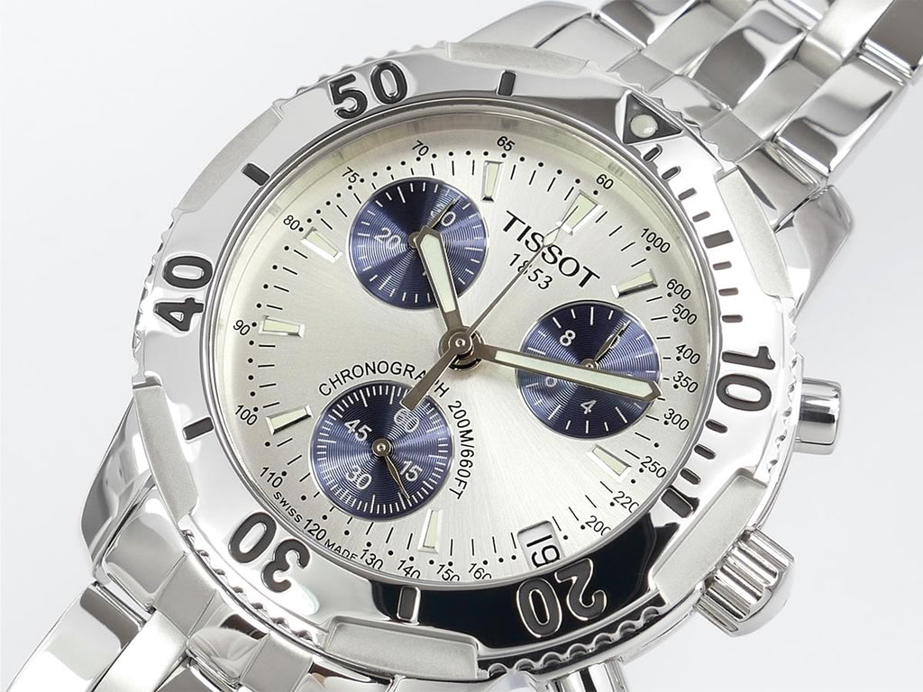 Tissot T-Sport PRS200 Chronograph date display and tachymetre