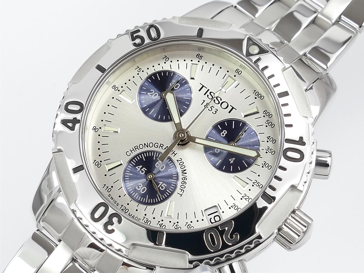 Tissot T-Sport PRS200 Chronograph date display and tachymetre