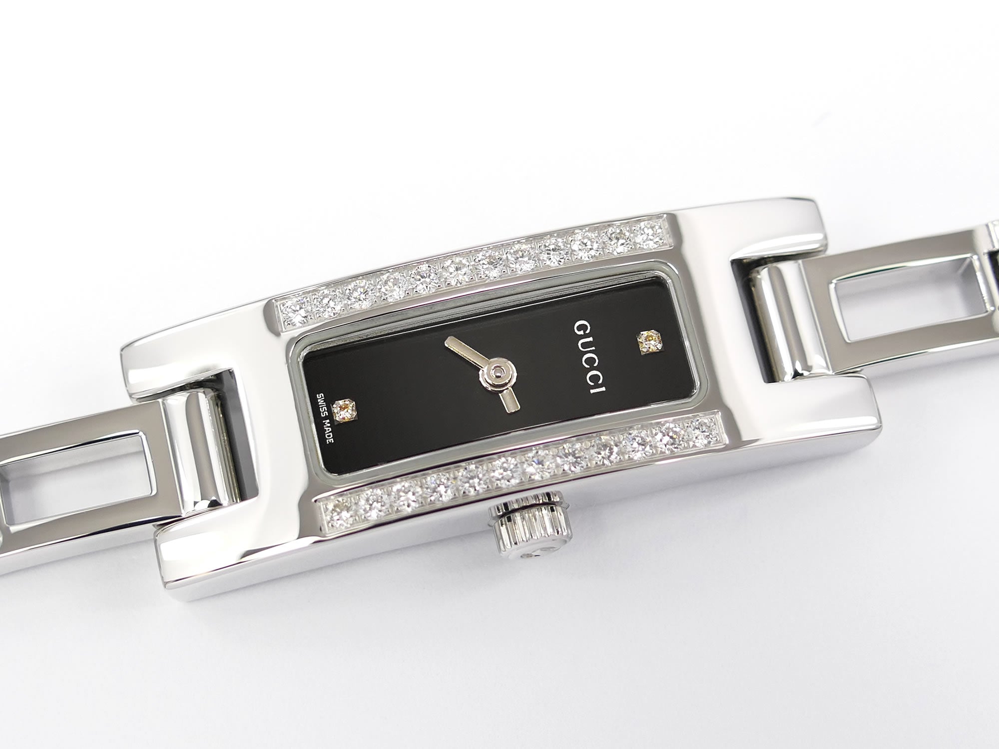 Gucci 3900L Black Dial with 26 Diamonds