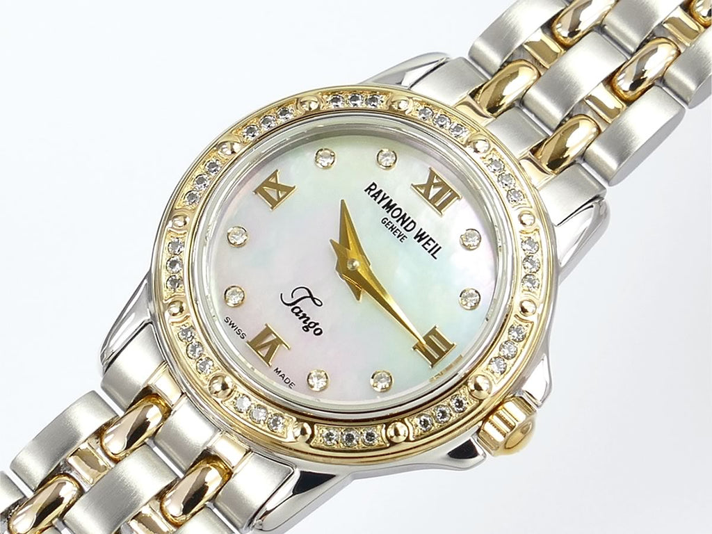Raymond Weil Tango 5860 White Mother of Pearl Dial set with genuine diamonds