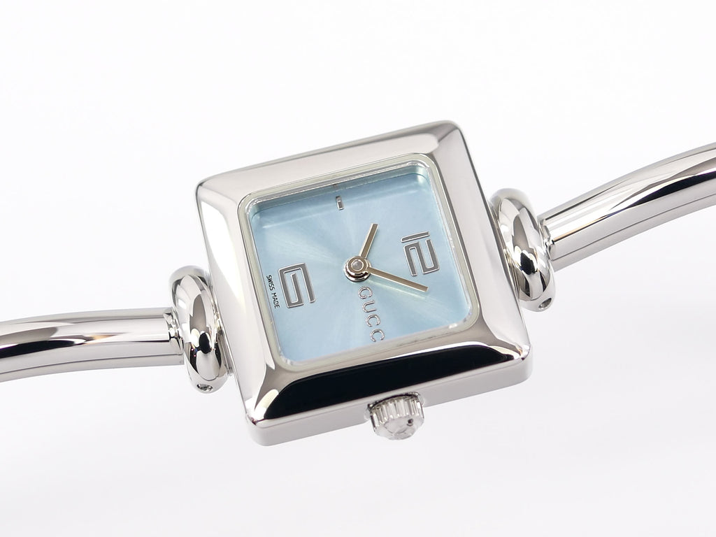 Gucci 1900L Blue Sunburst Dial Stainless Steel Square