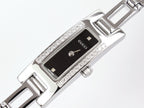 Gucci 3900L Rectangular Black Dial set with 2 diamonds