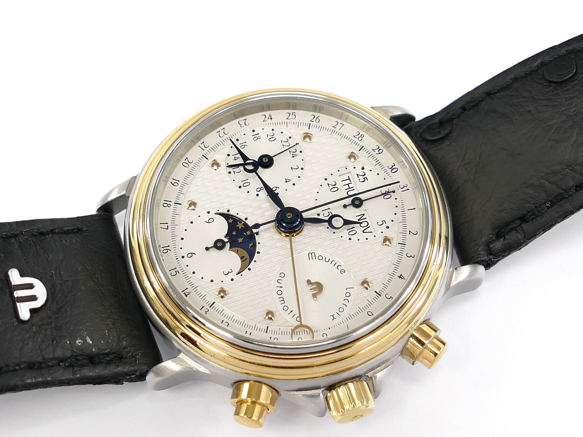 Maurice Lacroix Masterpiece Phase de Lune 02981 Silver dial with woven pattern