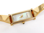 Gucci 1500L White Mother of Pearl Dial on 18k Gold Plated Bangle