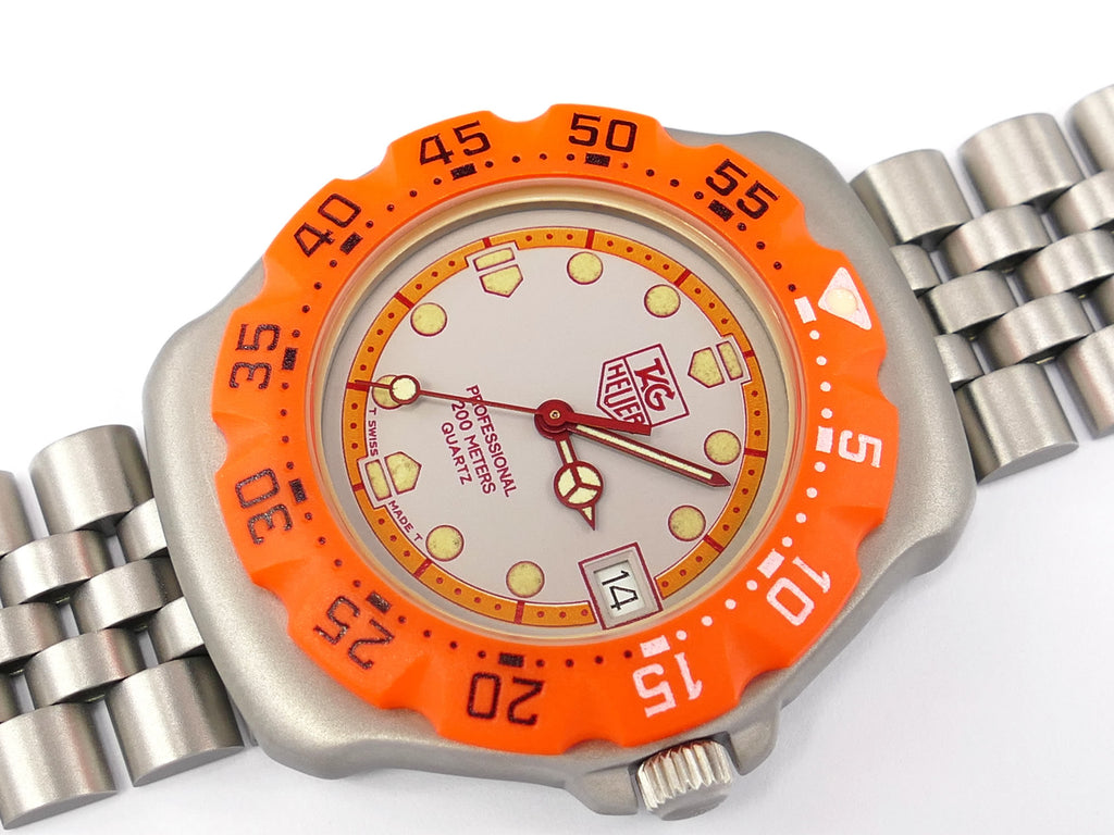 TAG Heuer Formula 1 373.513 Grey Orange New Bezel Retro F1