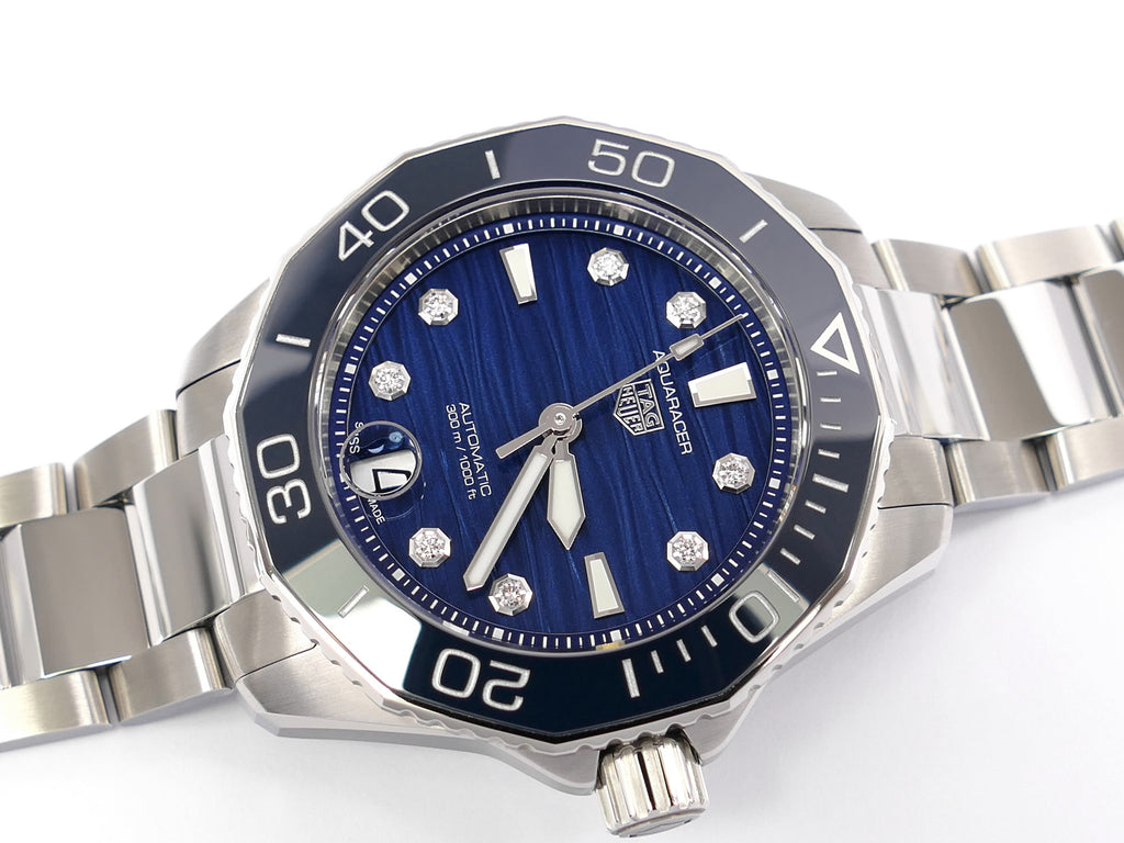TAG Heuer Aquaracer WBP231B.BA0618 Blue Calibre 5 Wavy Dial with Diamonds