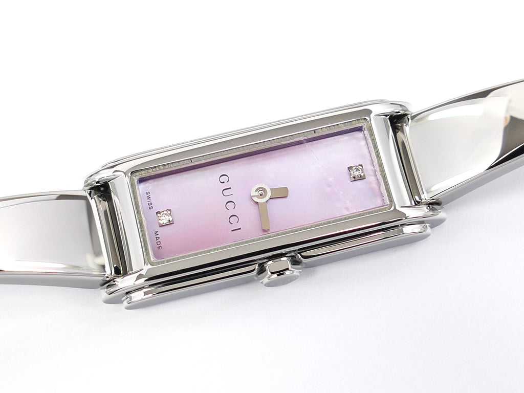 Gucci G-Line Pink Mother of Pearl Dial with 2 Diamonds YA109520