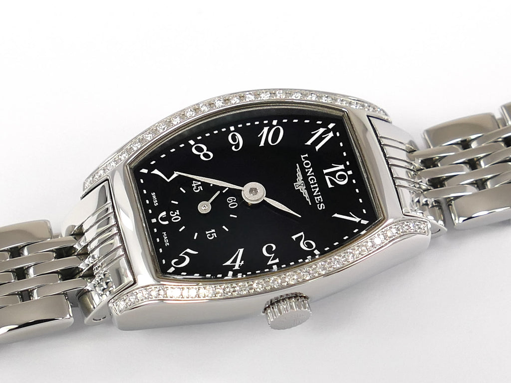 Longines Evidenza Black Arabic Tonneau with 44 Diamonds L2.175.0.53.6