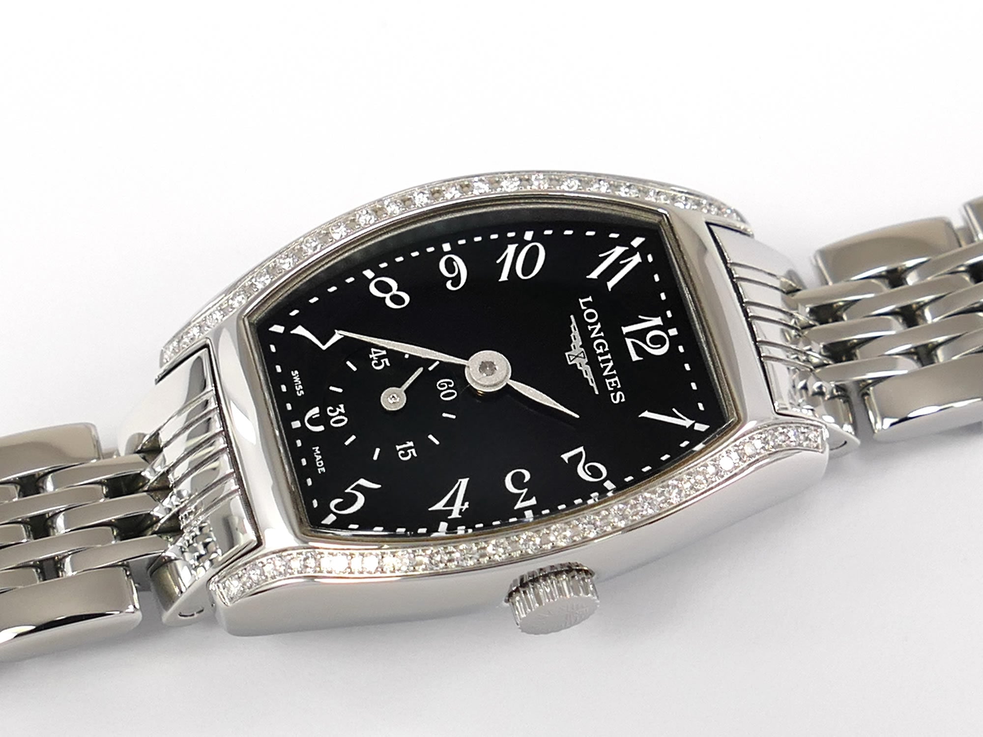 Longines Evidenza Black Arabic Tonneau with 44 Diamonds L2.175.0.53.6