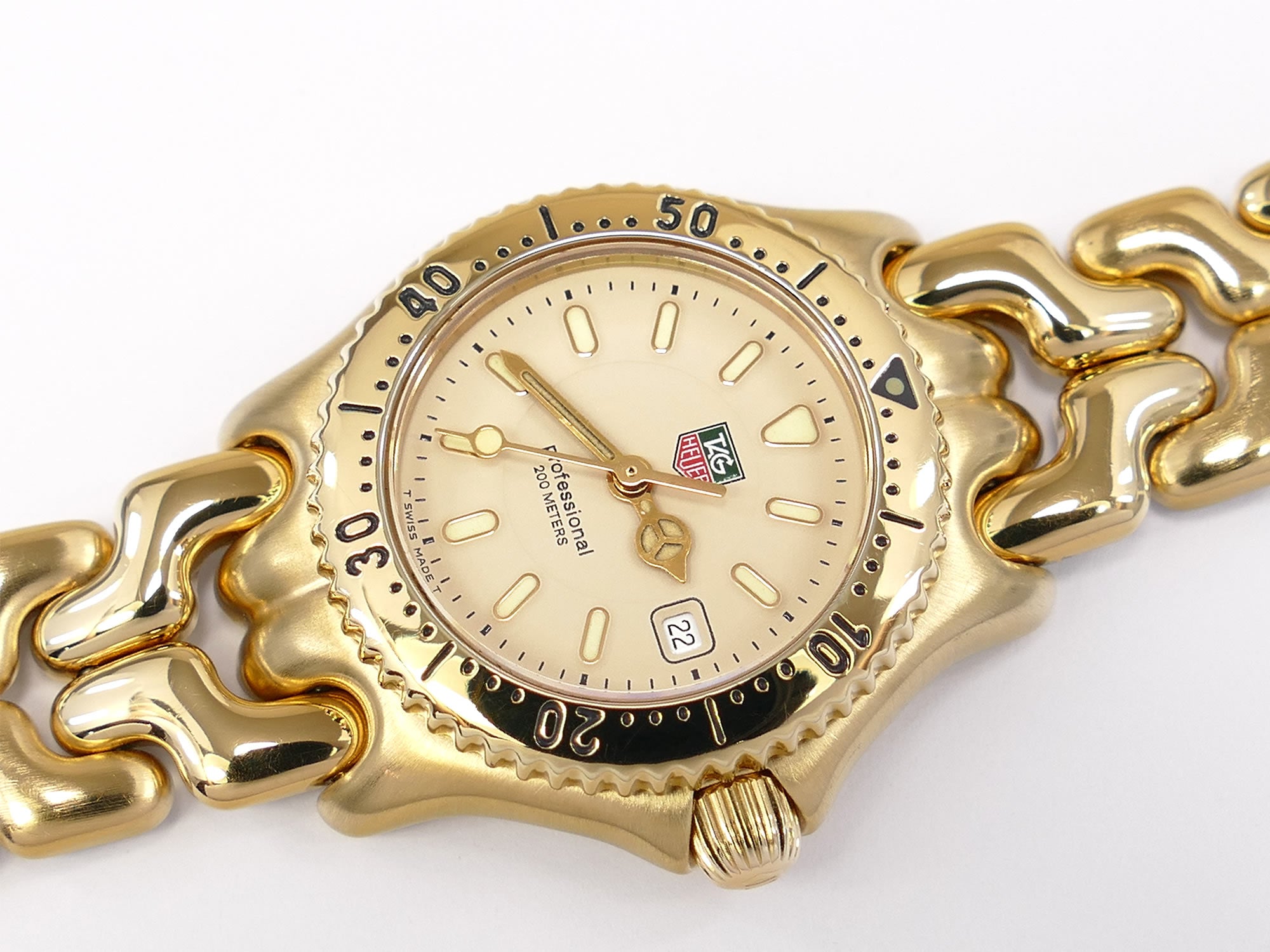 TAG Heuer SEL WG1330-2 Cream Dial 18k Gold Plated Sports Elegance Link