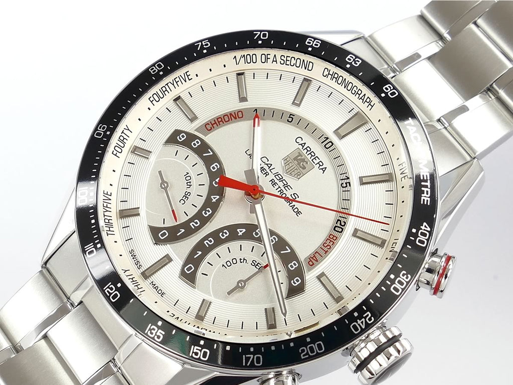 TAG Heuer Carrera Calibre S Laptimer Retrograde CV7A11.BA0795 silver dial