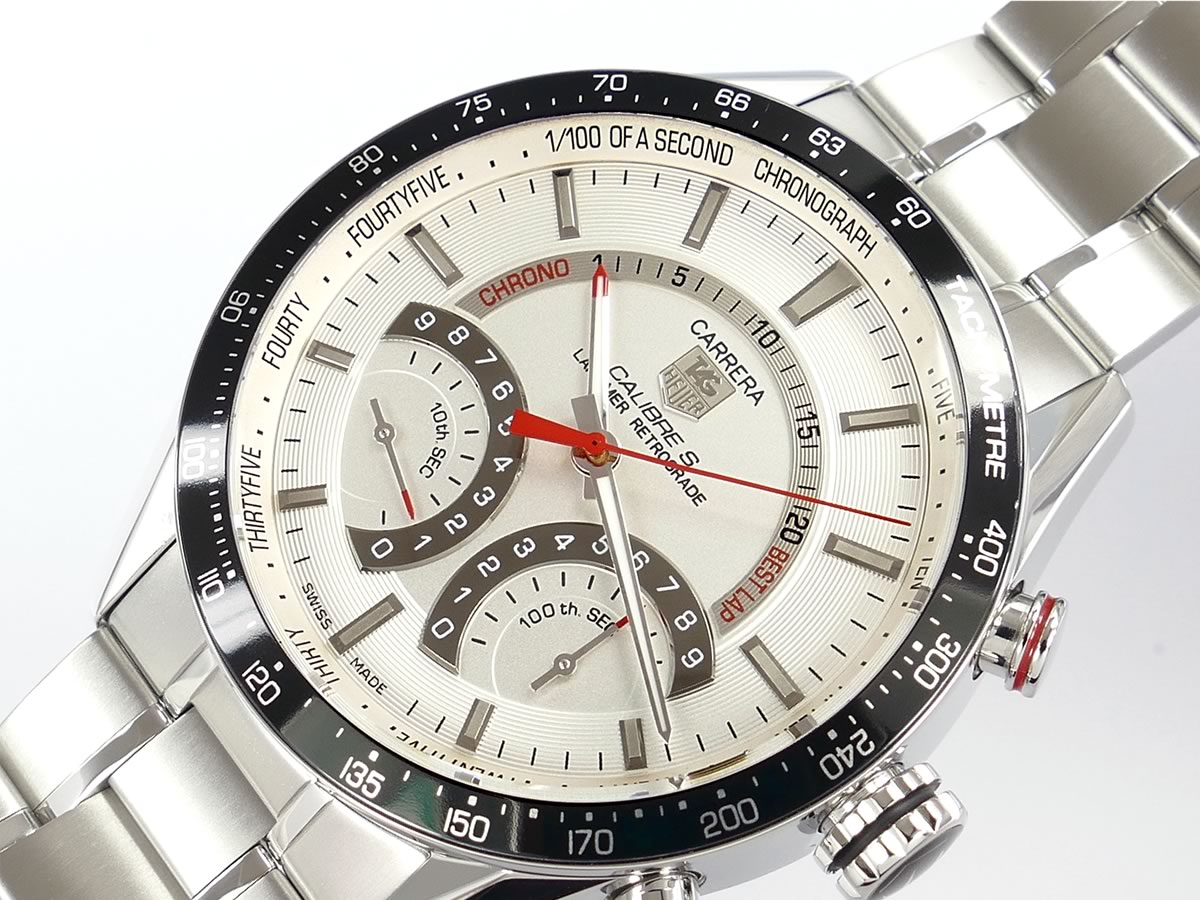 TAG Heuer Carrera Calibre S Laptimer Retrograde CV7A11.BA0795 silver dial