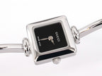 Gucci 1900L Black Square Dial on Stainless Steel Bangle