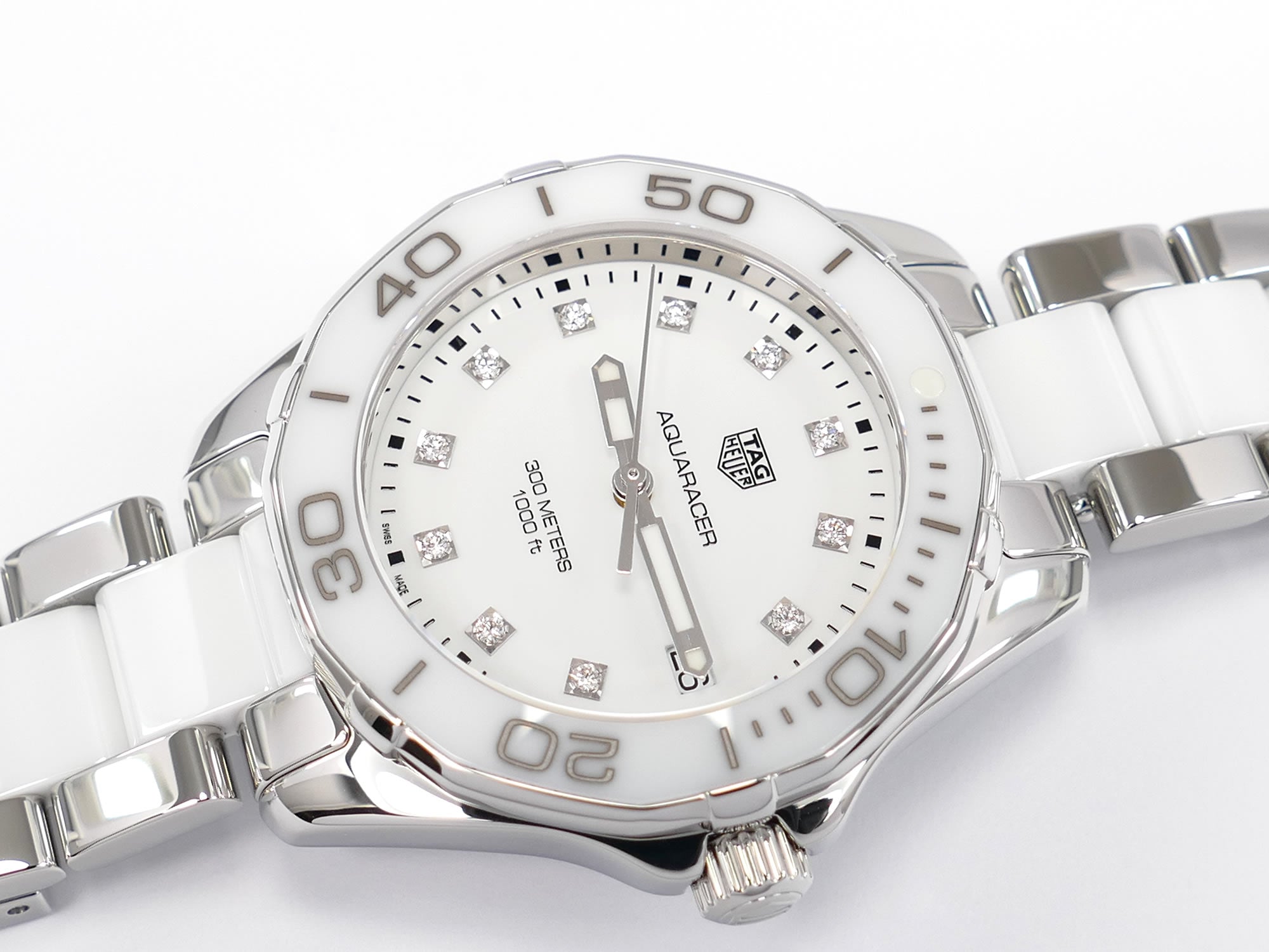TAG Heuer Aquaracer White Dial with Diamonds WAY131D.BA0914