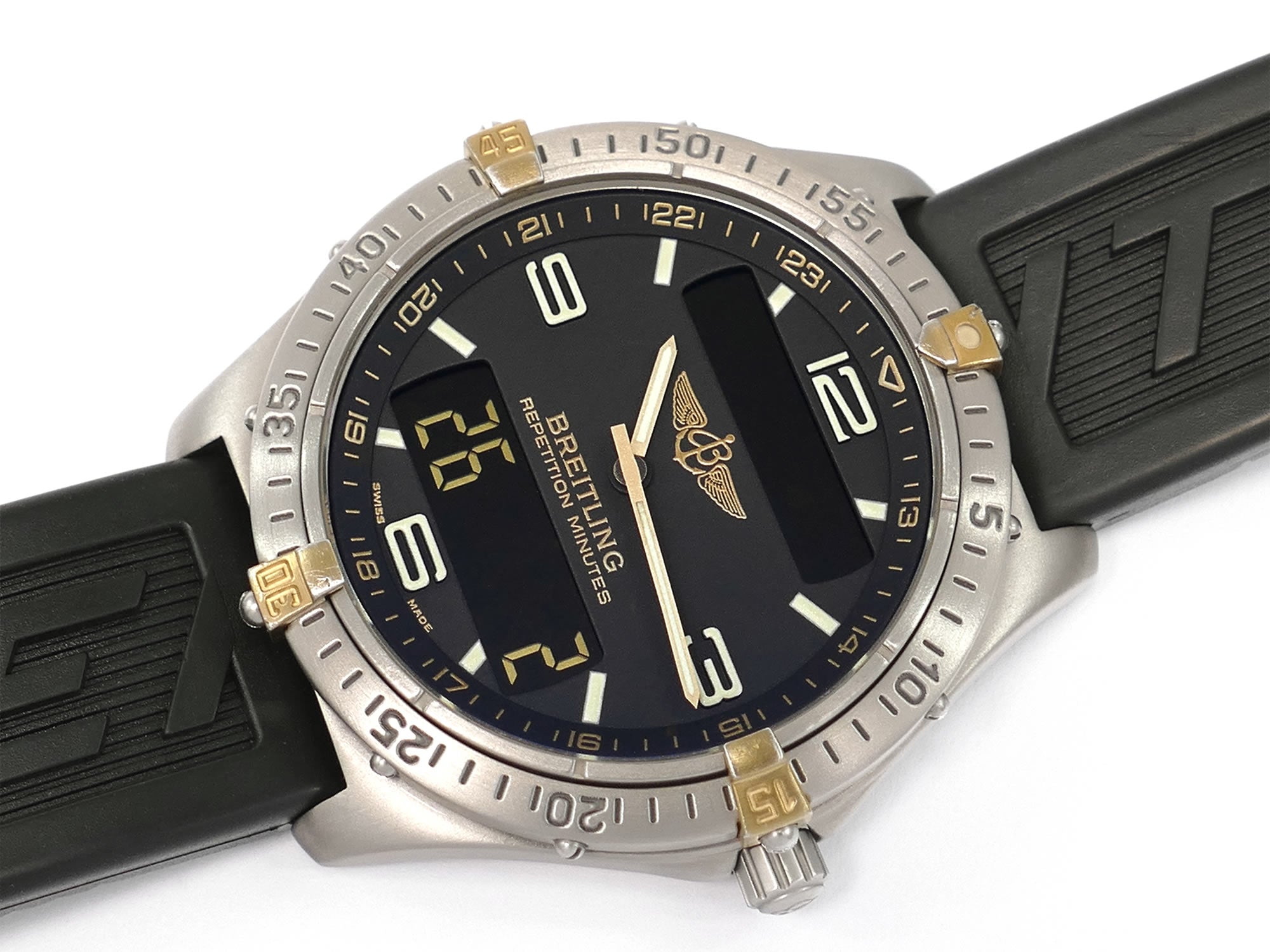 Breitling Aerospace F65062 Grey Dial Titanium with 18k gold plated rider tabs