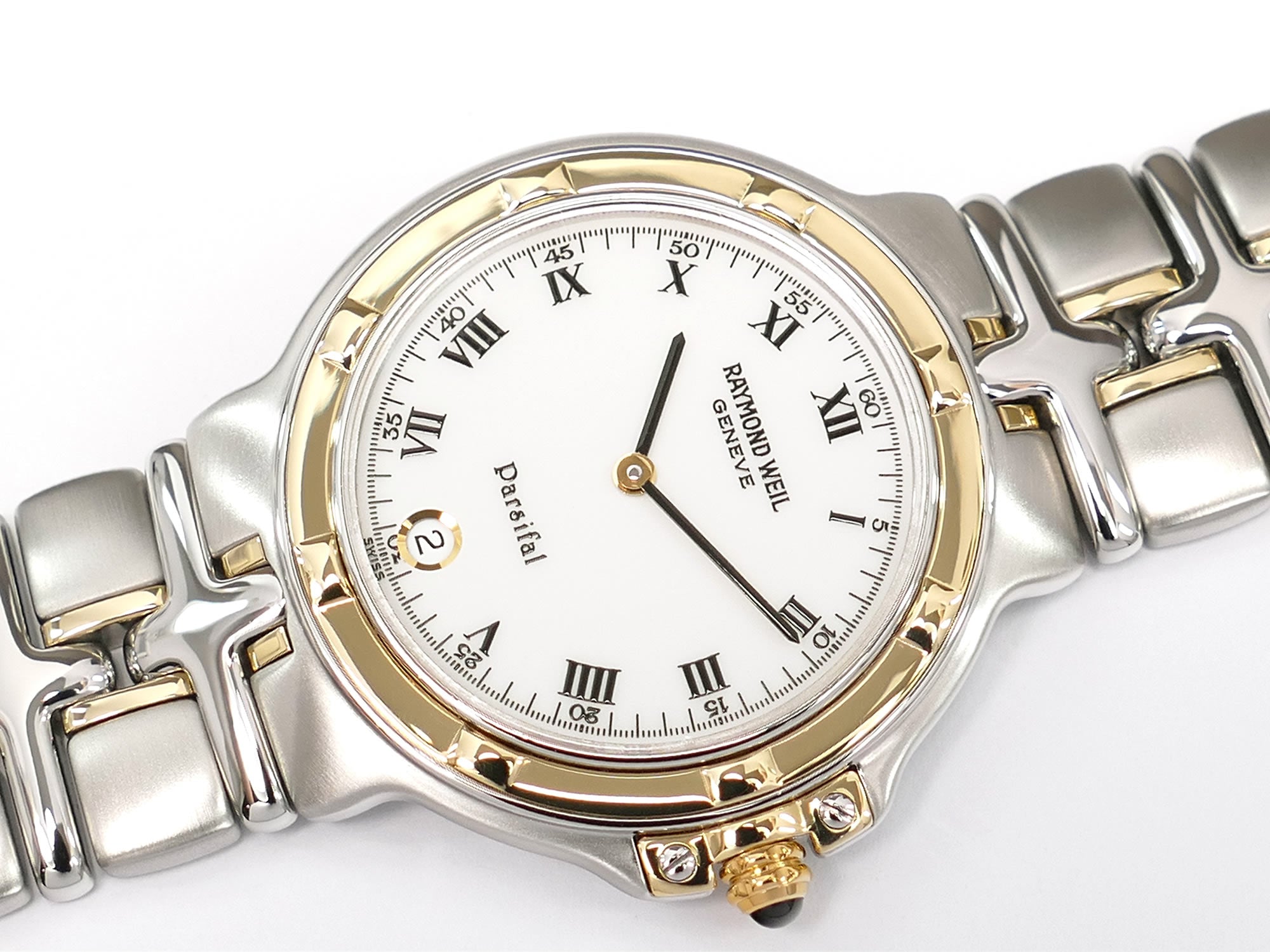 Raymond Weil Parsifal 9190 White Roman Numeral Dial Steel & Gold