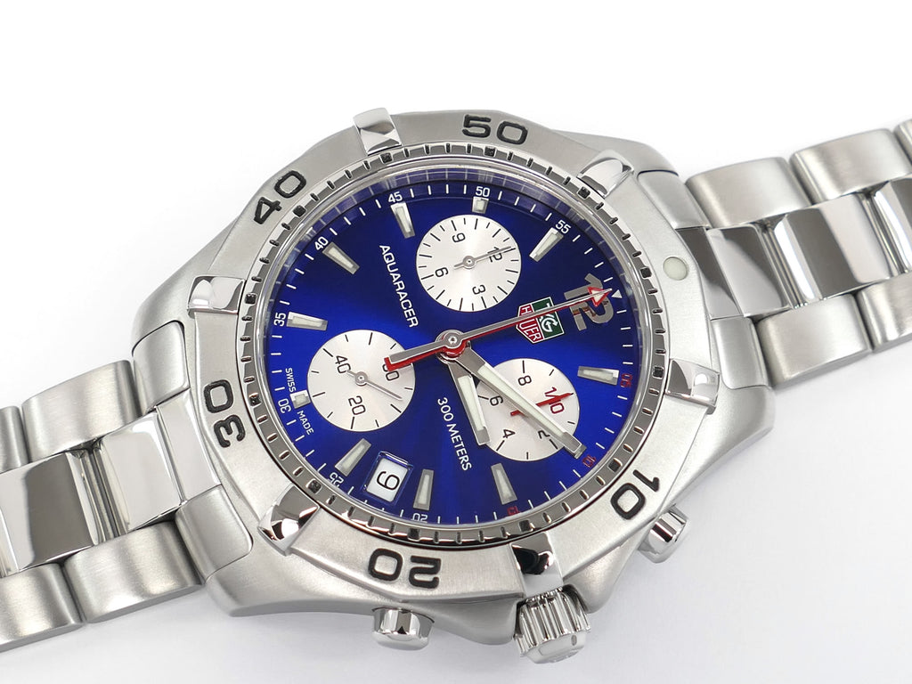TAG Heuer Aquaracer Blue / Silver Dial Chronograph CAF1112.BA0803
