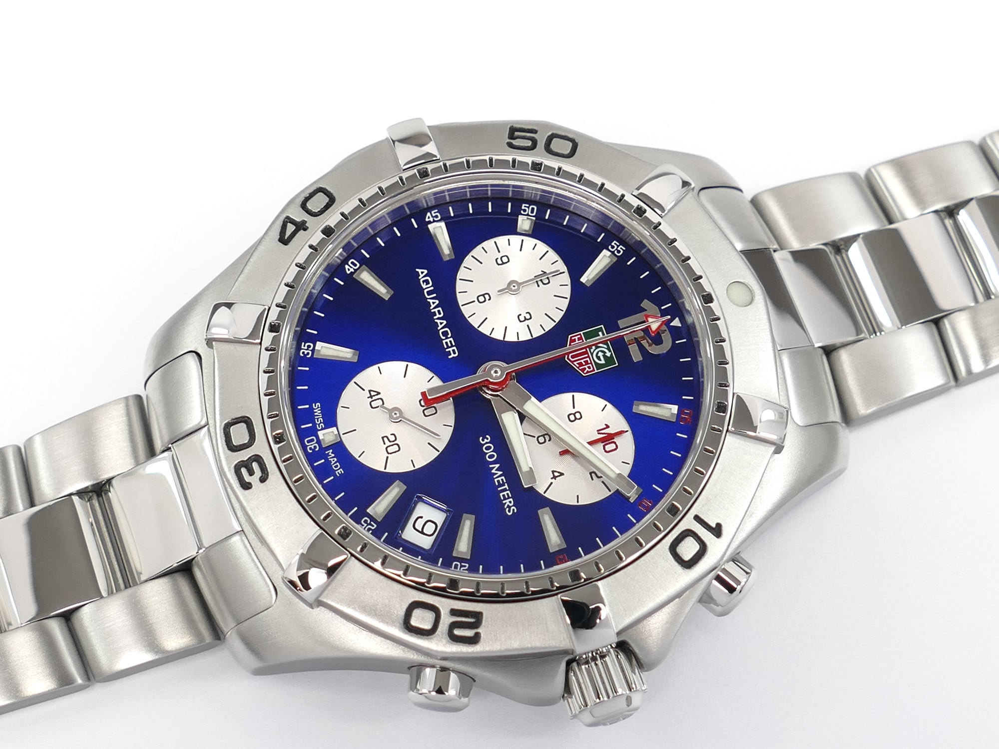 TAG Heuer Aquaracer Blue / Silver Dial Chronograph CAF1112.BA0803