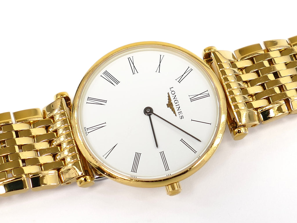 Longines La Grande Classique White Roman Numeral Dial Gold PVD L4.512.2.11.8