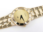 Gucci 3300L Champagne Dial 18k Gold Plated Roman Numeral Bezel